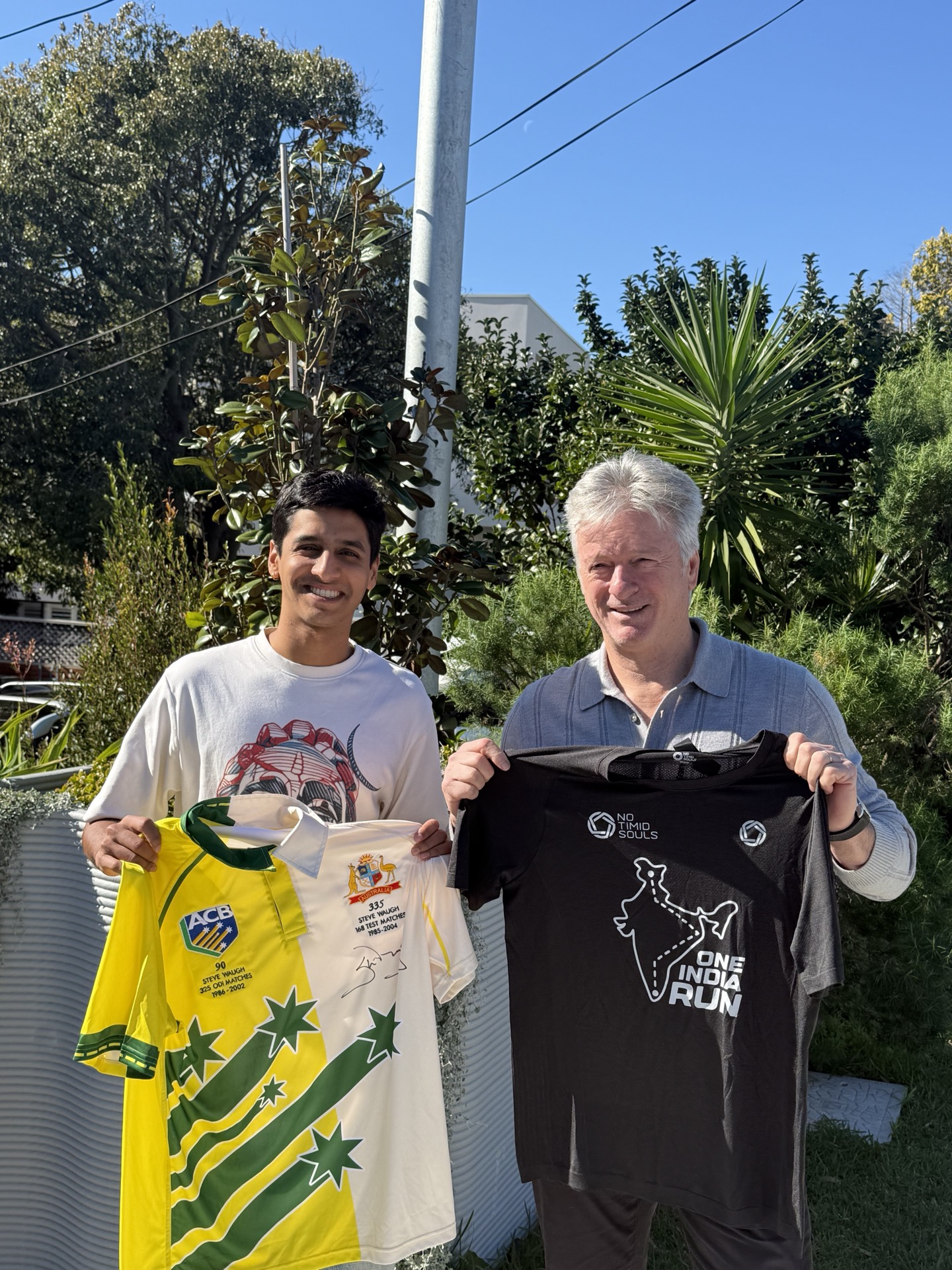Steve Waugh with Om