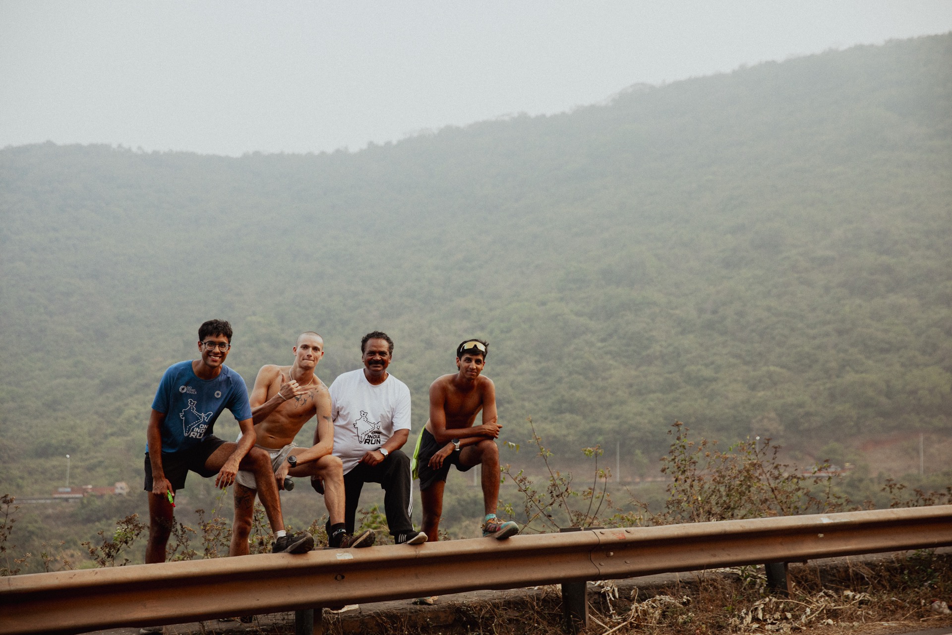 The crew resting in the hills near Chilika Lake